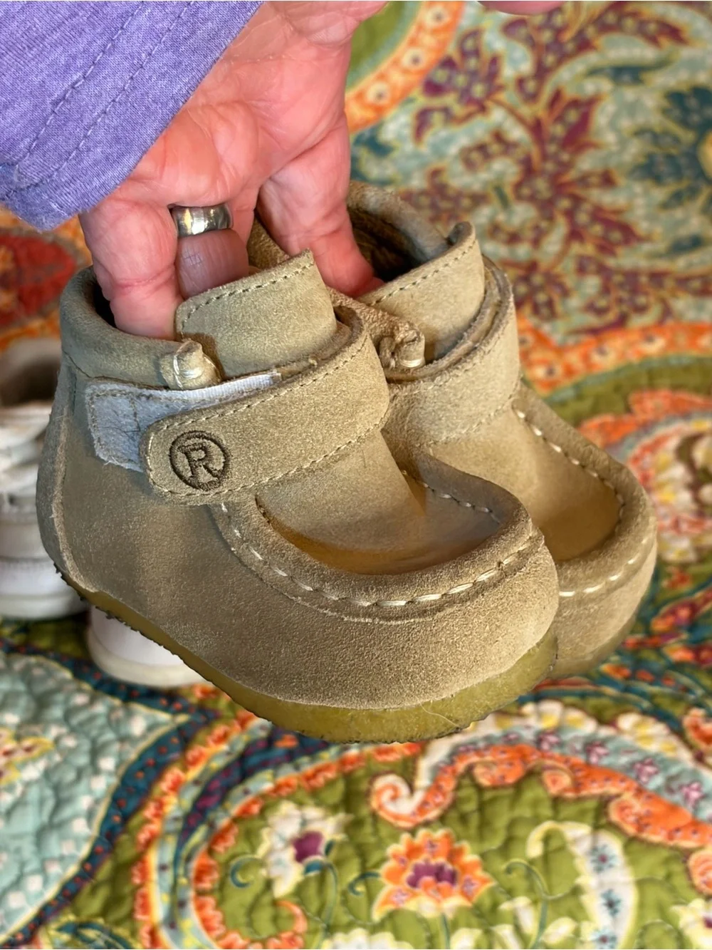 Champion Kids White Sneakers & Tan Suede Roper boots